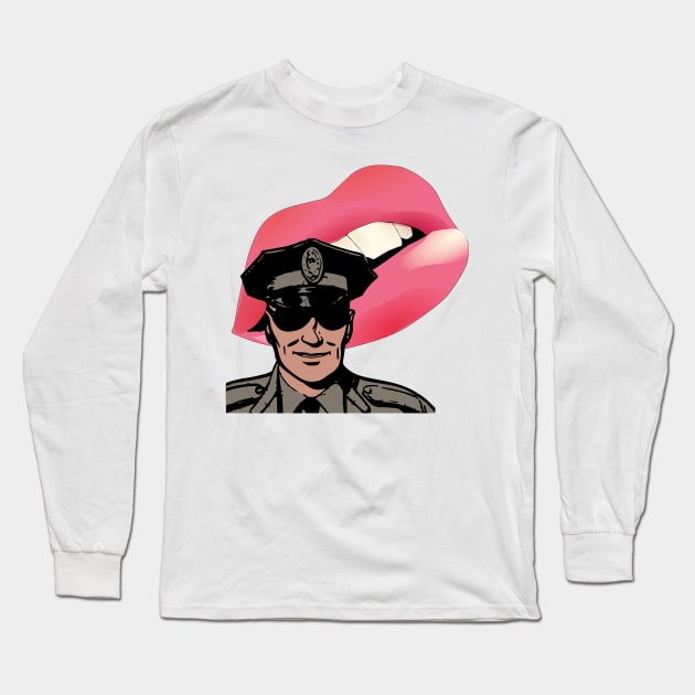 Retro cop Long Sleeve T-Shirt by WordFandom